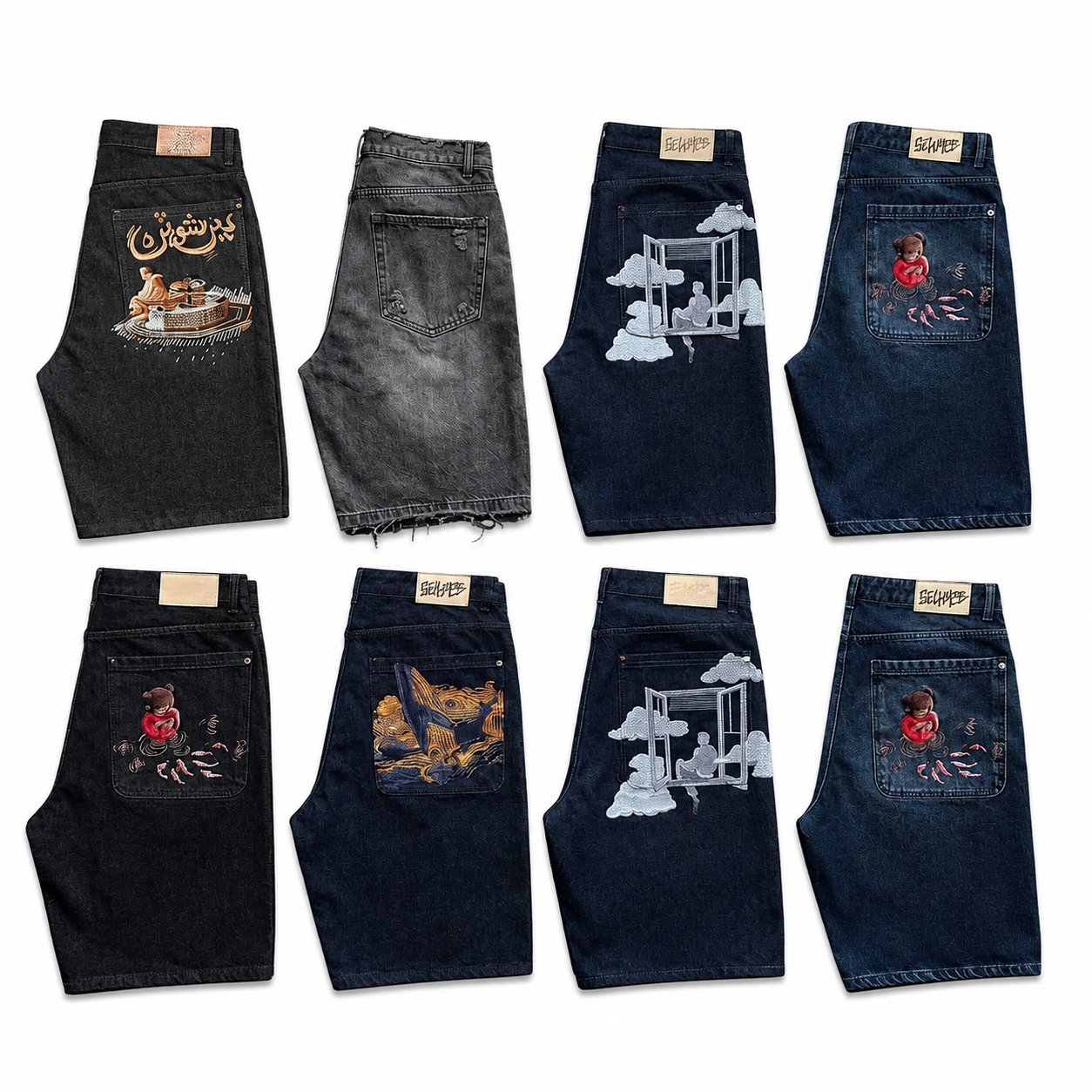 Vintage denim shorts by My Store, featuring distressed fabric and classic five-pocket design, displayed on a neutral background.