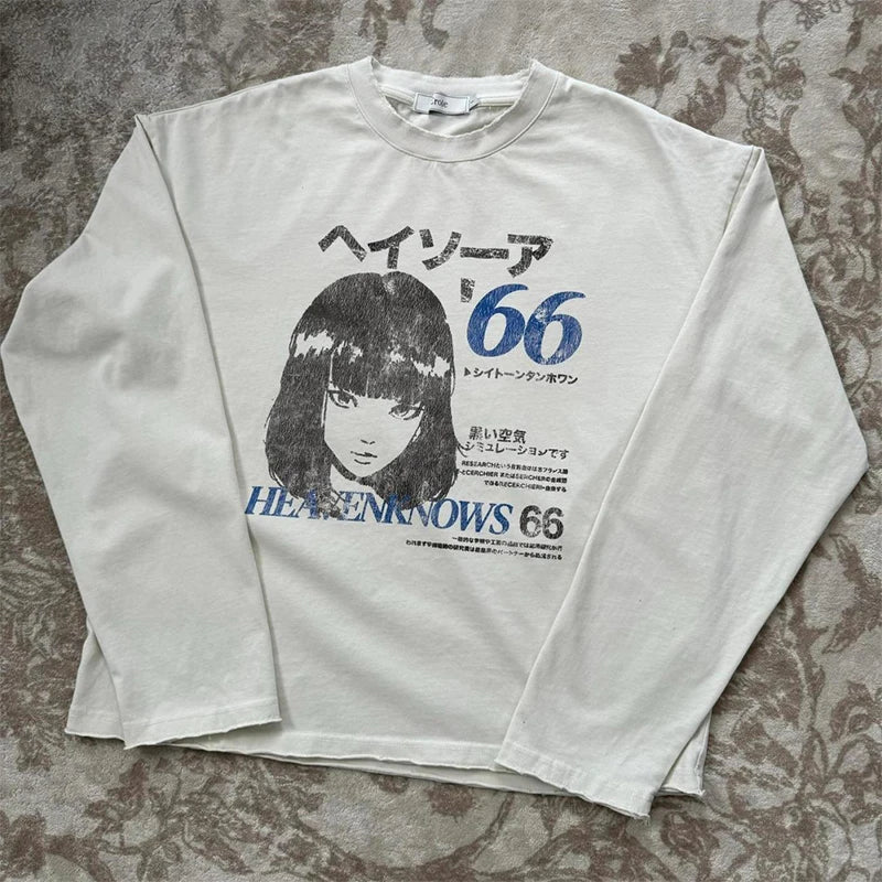 Cartoon66 long sleeve shirt by My Store featuring colorful cartoon character print on a comfortable fabric.