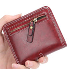 Black PU leather wallet with multiple card slots and a sleek, minimalist design, featuring the My Store brand logo.