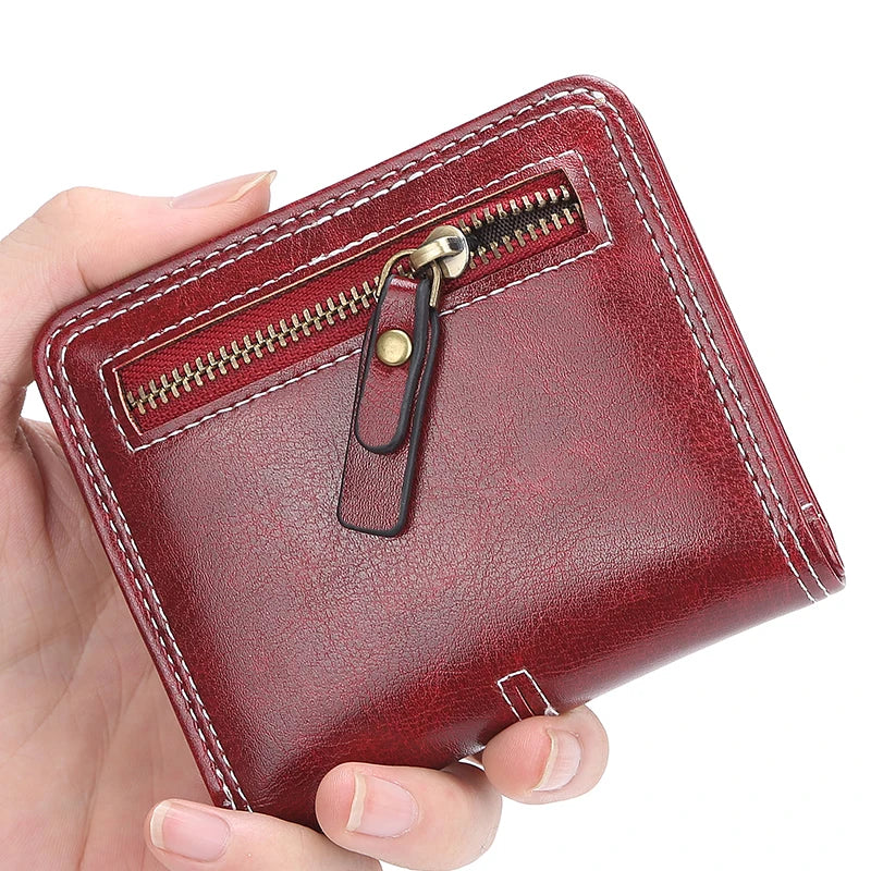 Black PU leather wallet with multiple card slots and a sleek, minimalist design, featuring the My Store brand logo.