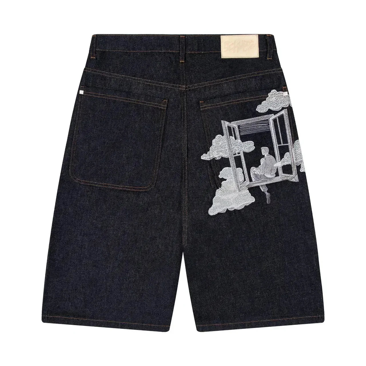 Vintage denim shorts from My Store featuring distressed detailing, high-waisted fit, and classic blue jean color.