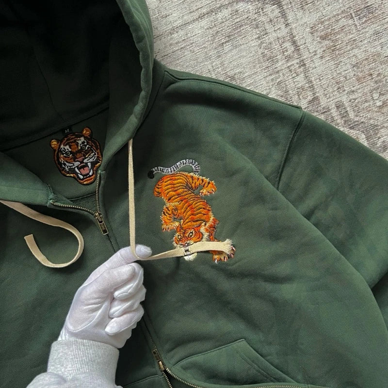 Tiger Double Zipper Hoodie