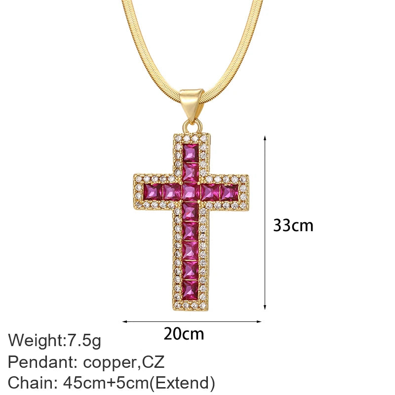 Silver cross necklace with a delicate chain, featuring a simple cross pendant, showcased against a neutral background.