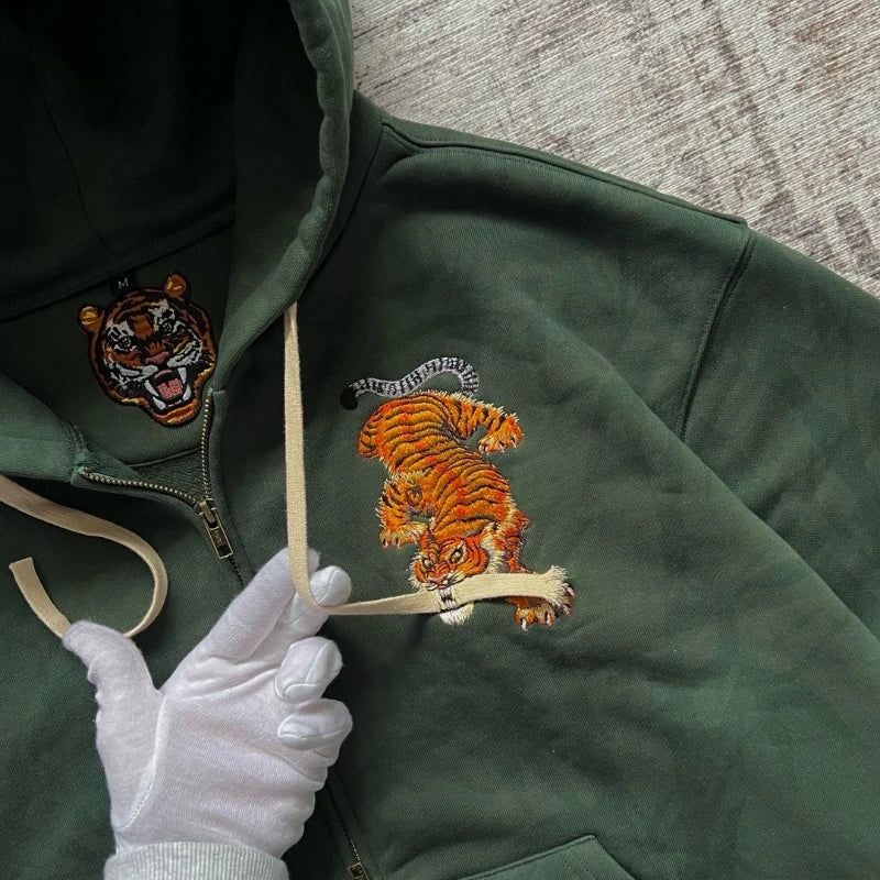 Tiger Double Zipper Hoodie