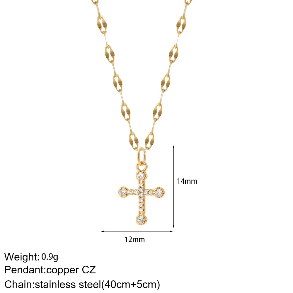 Elegant silver cross necklace from My Store featuring a delicate chain and classic religious pendant, perfect for everyday wear.