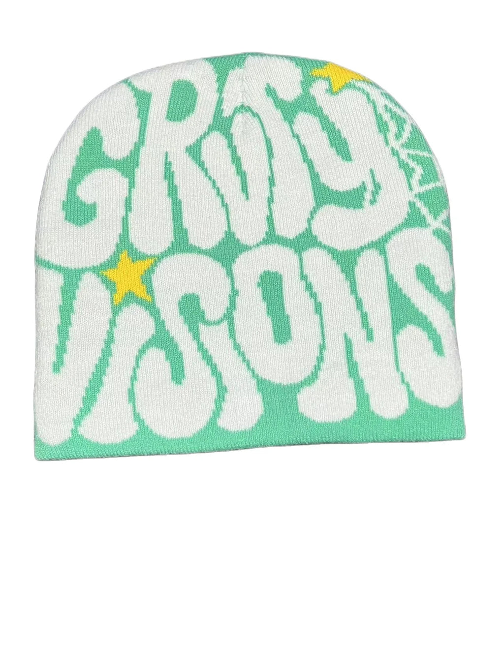 Gray GRVTY beanie by My Store featuring a cozy knit design, perfect for cold weather and casual style.