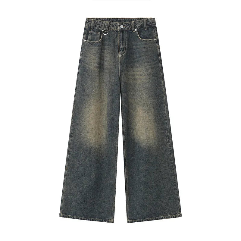 Casual denim pants from My Store featuring classic fit, blue denim fabric, and five-pocket design, displayed on a neutral background.