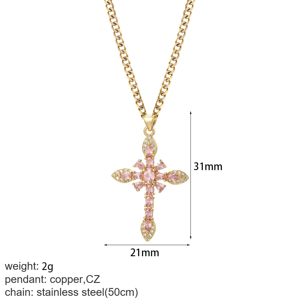 Silver cross necklace from My Store featuring a detailed cross pendant on a delicate chain.