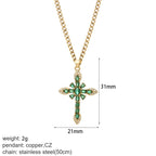 Silver cross necklace from My Store featuring a delicate pendant on a fine chain, perfect for everyday wear.