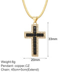 Silver cross necklace with a delicate chain, featuring a sleek, minimalist design from My Store.