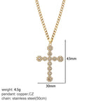 Elegant cross necklace from My Store featuring a silver chain and detailed cross pendant, perfect for everyday wear.