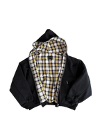 Black and gray both-sided hoodie from My Store featuring a reversible design with front and back views.