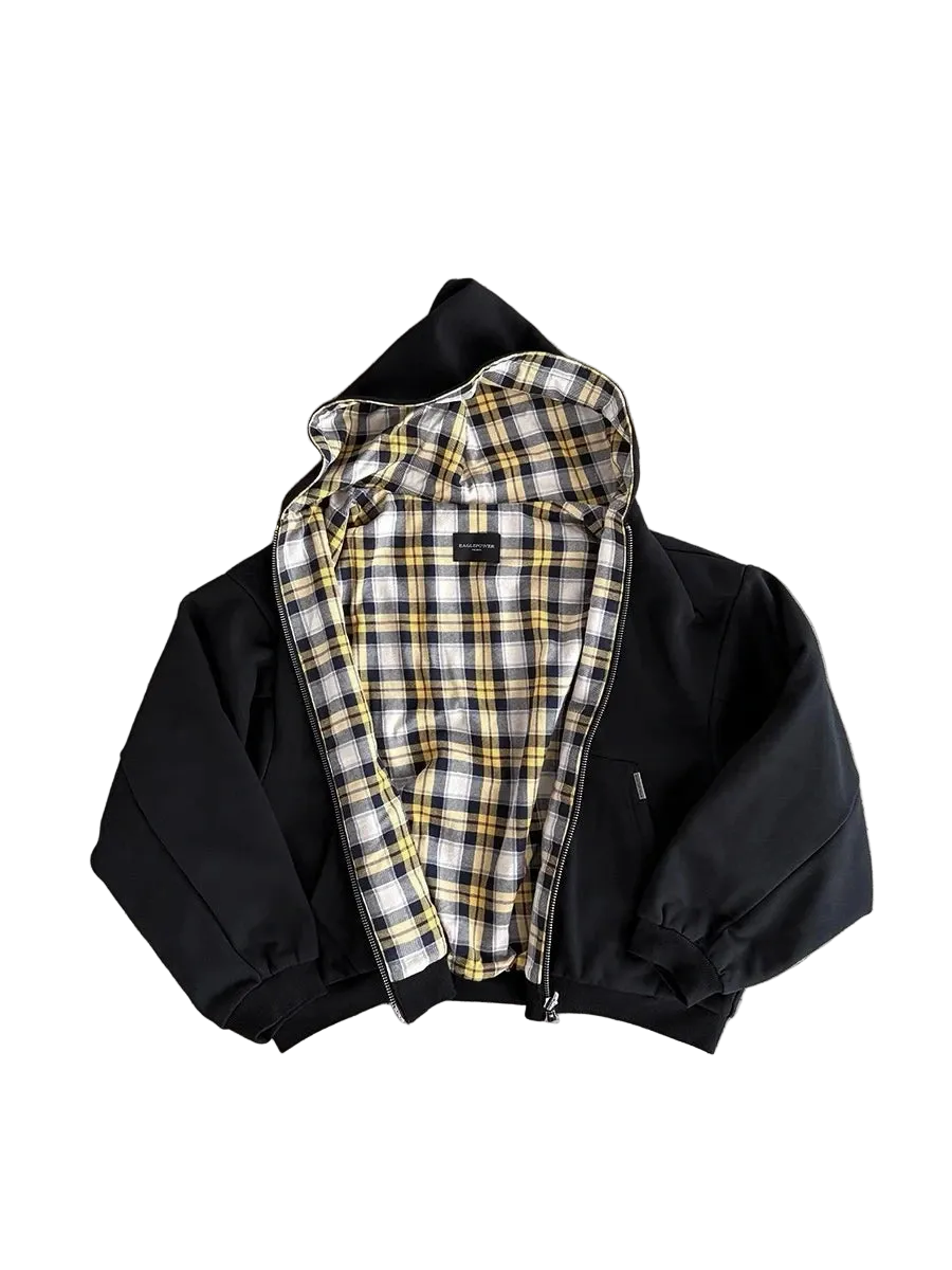 Black and gray both-sided hoodie from My Store featuring a reversible design with front and back views.