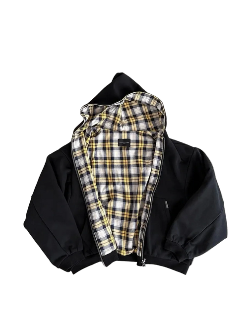 Black and gray both-sided hoodie from My Store featuring a reversible design with front and back views.