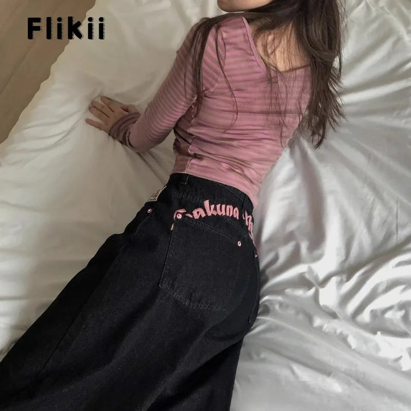Baggy denim jeans from My Store featuring a relaxed fit, classic blue color, and casual style, shown on a model.