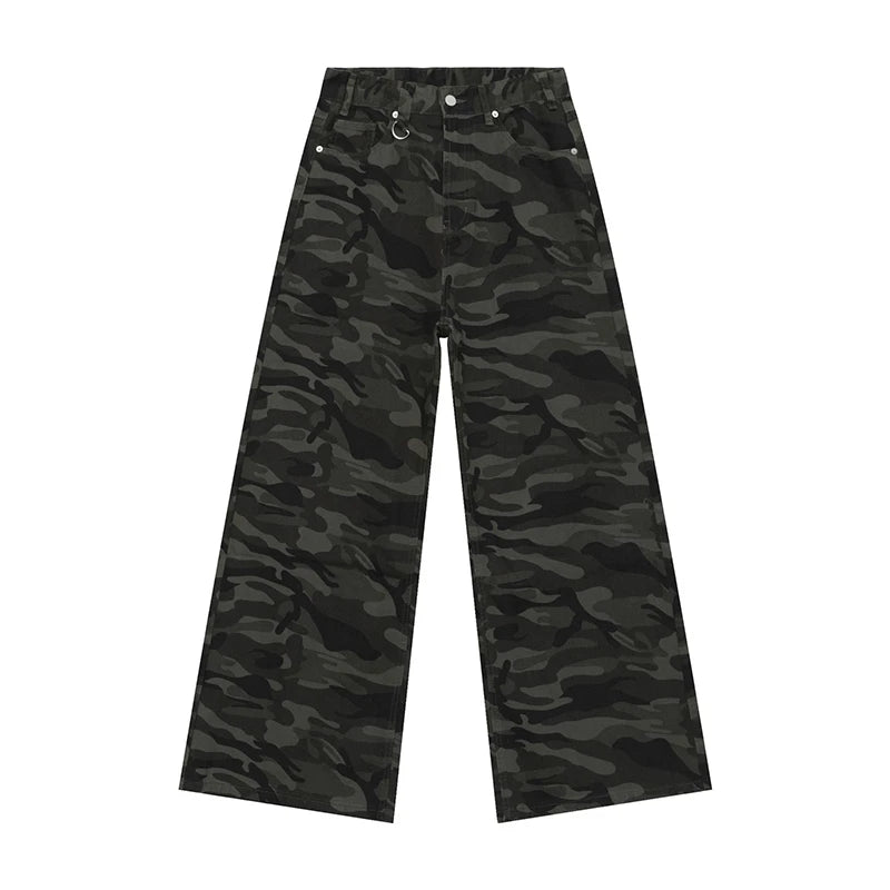 Casual denim pants from My Store featuring a classic fit, five-pocket design, and medium blue wash.