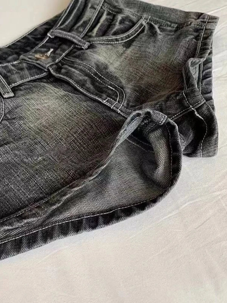 Vintage Black Denim Shorts