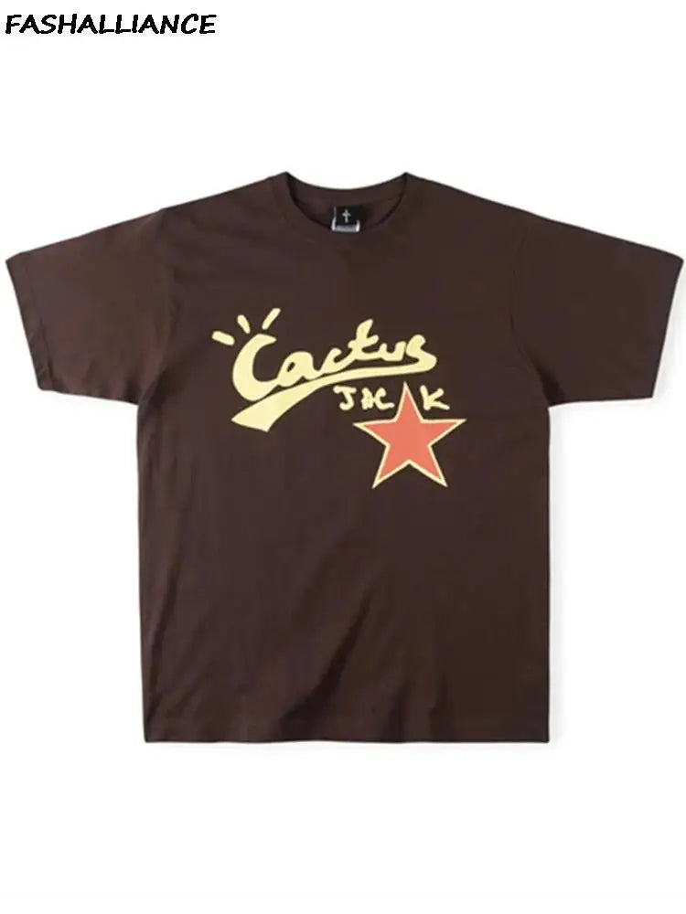 Cactus Jack T-shirt featuring a graphic print, made from soft cotton fabric, displayed on a plain background.