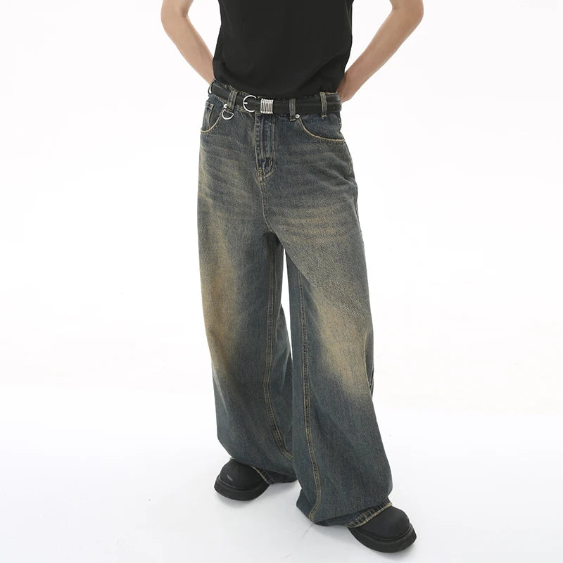 Pair of casual denim pants from My Store featuring classic blue jeans with a relaxed fit and five-pocket design.