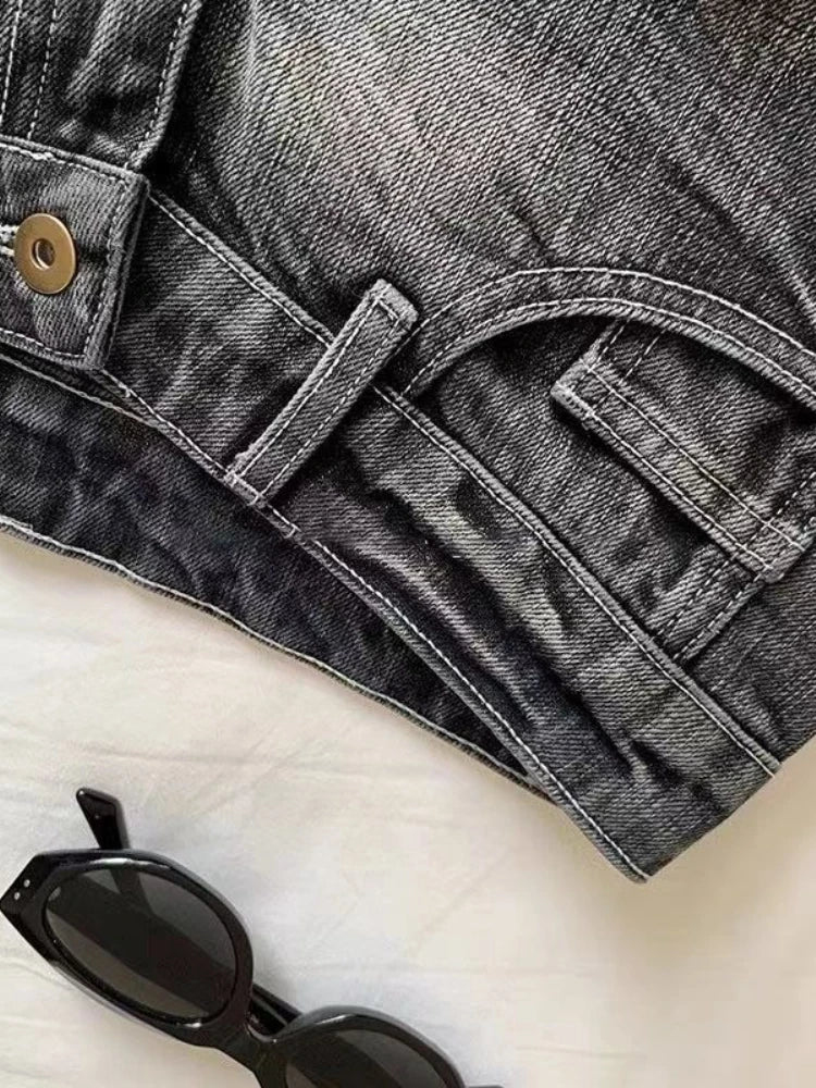 Vintage Black Denim Shorts