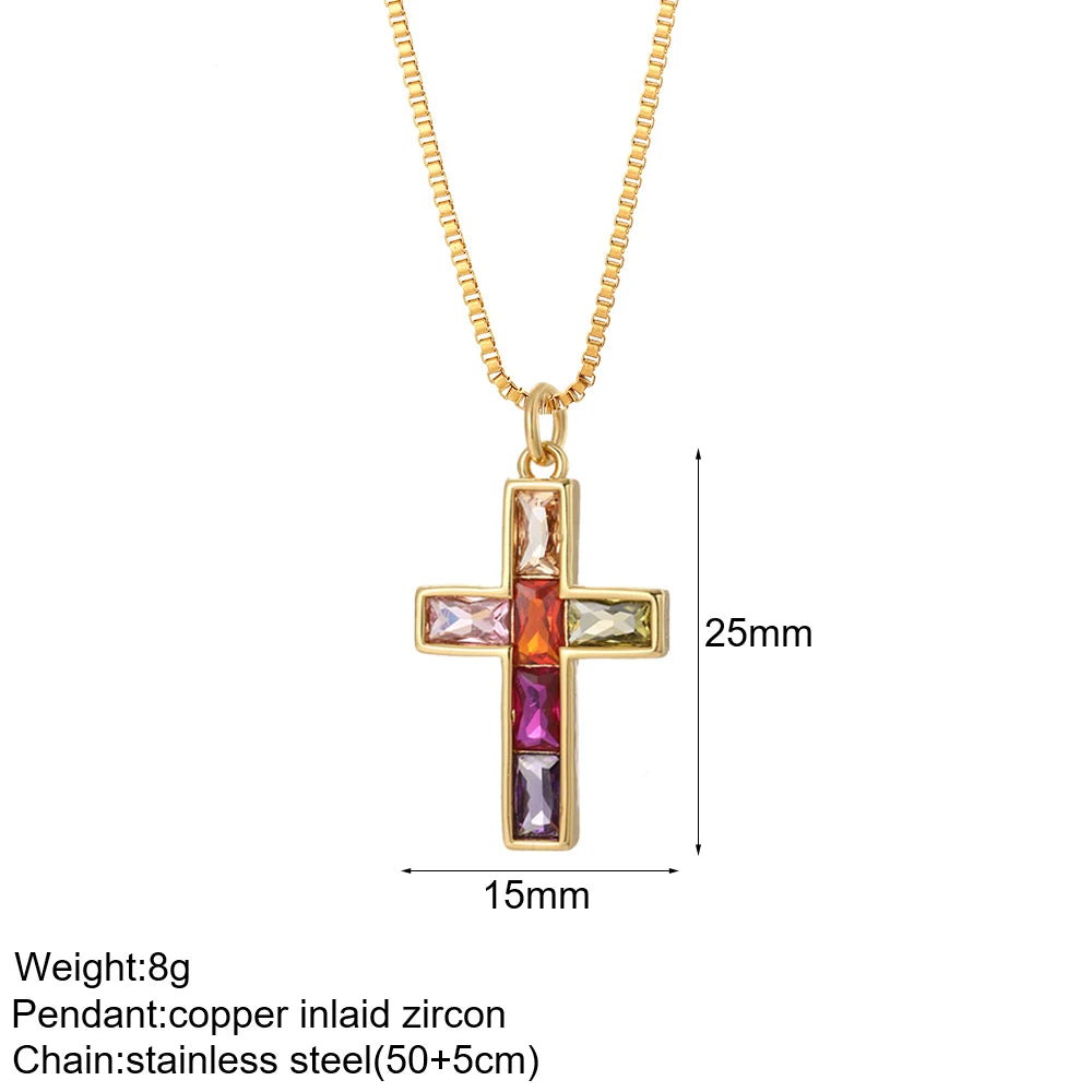 Silver cross necklace featuring a delicate chain and a prominent cross pendant, stylish jewelry from My Store.