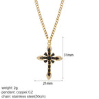 Silver cross necklace with a delicate chain, featuring a simple cross pendant, from My Store's collection.