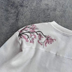 White cherry blossom T-shirt from Deeptown by My Store, featuring a soft, stylish design on a comfortable cotton fabric.