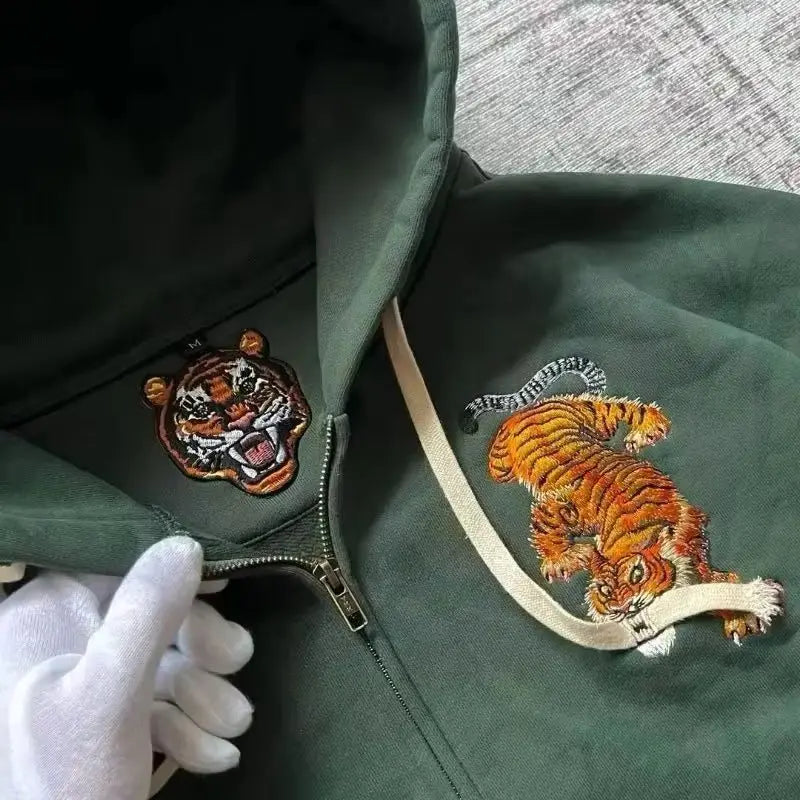 Tiger Double Zipper Hoodie