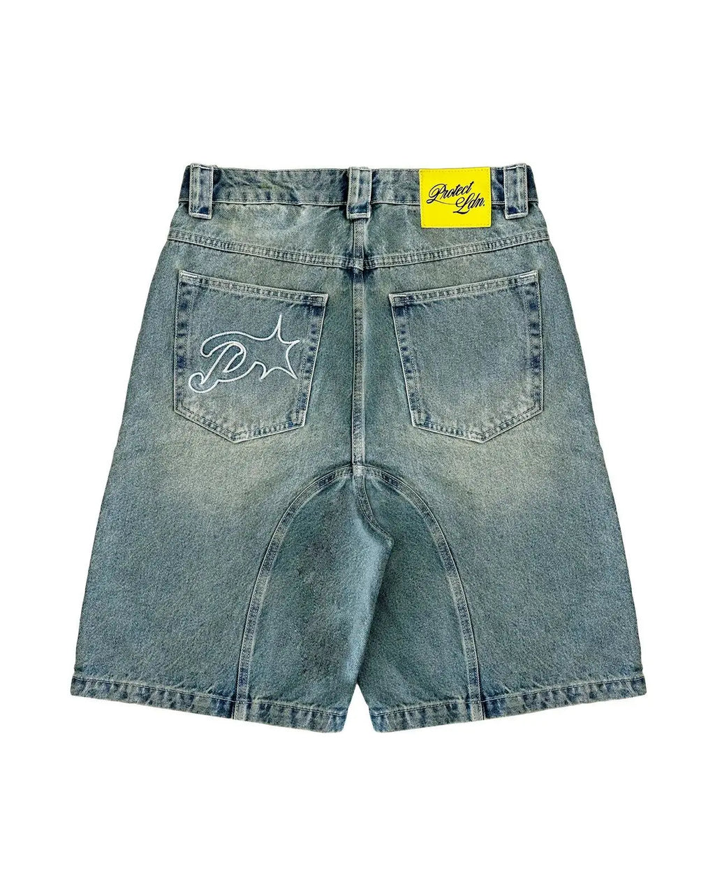 Retro Project Shorts by My Store, blue cotton shorts with adjustable waistband and casual fit, displayed on a neutral background.
