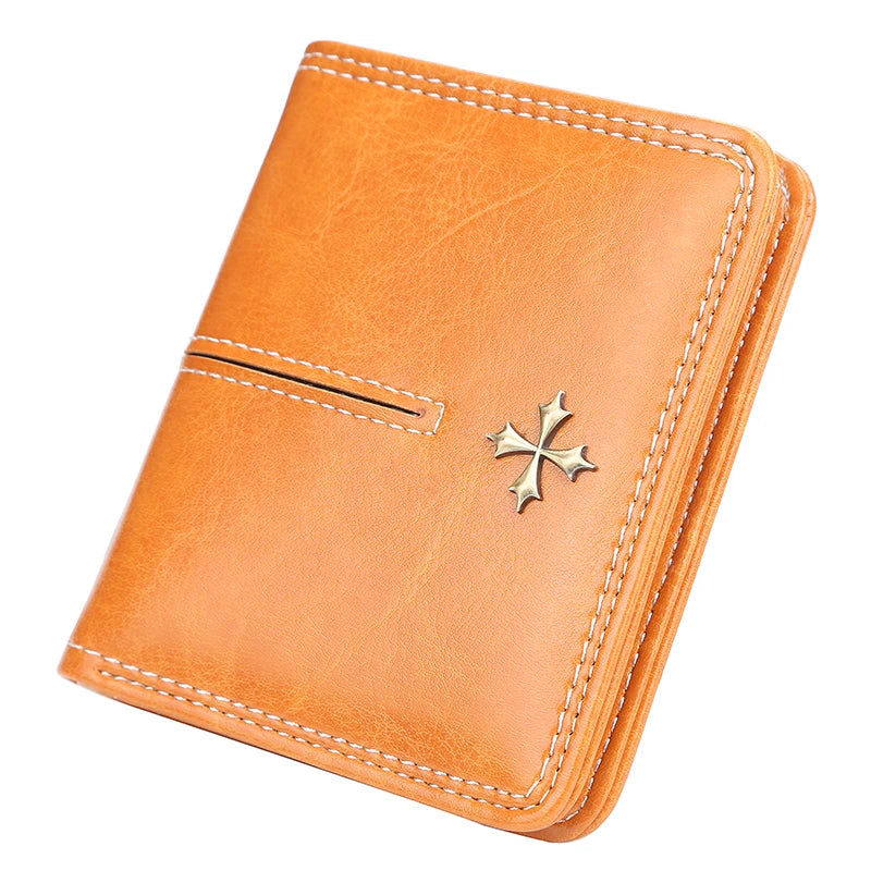 Black PU leather wallet from My Store featuring multiple card slots and a sleek, compact design.