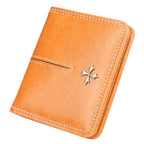 Black PU leather wallet from My Store featuring multiple card slots and a sleek, compact design.