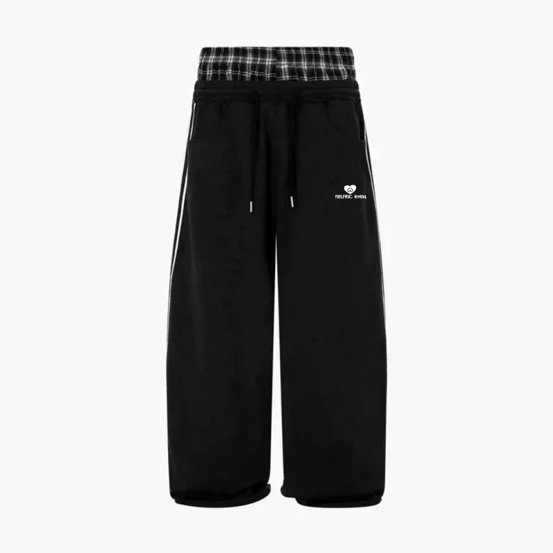 Pair of double waist pants from My Store with a stylish, tailored fit in a neutral fabric, shown on a model.