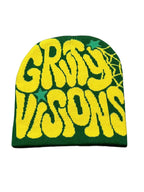 Gray GRVTY beanie by My Store featuring a soft knit fabric and a folded cuff for a cozy, stylish winter accessory.