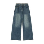 Casual denim pants from My Store featuring classic blue jeans with a relaxed fit and front pockets.