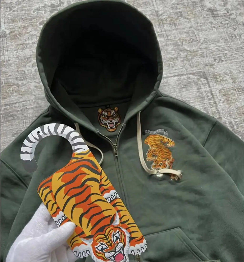 Tiger Double Zipper Hoodie