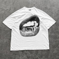 Black Big Lips T-Shirt by NOIZSY featuring a bold red lips graphic on the front, casual and stylish for everyday wear.