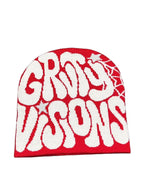 Gray GRVTY beanie by My Store featuring a soft knit fabric and snug fit, perfect for cold weather.