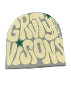 Black GRVTY Beanie by My Store featuring a cozy knit design and folded brim for warmth and casual style.