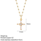 Elegant silver cross necklace from My Store featuring a sleek design and fine chain, perfect for everyday wear.