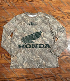 Honda JT Racing shirt by NOIZSY featuring bold logo design, casual fit, and vibrant colors for motorcycle enthusiasts.