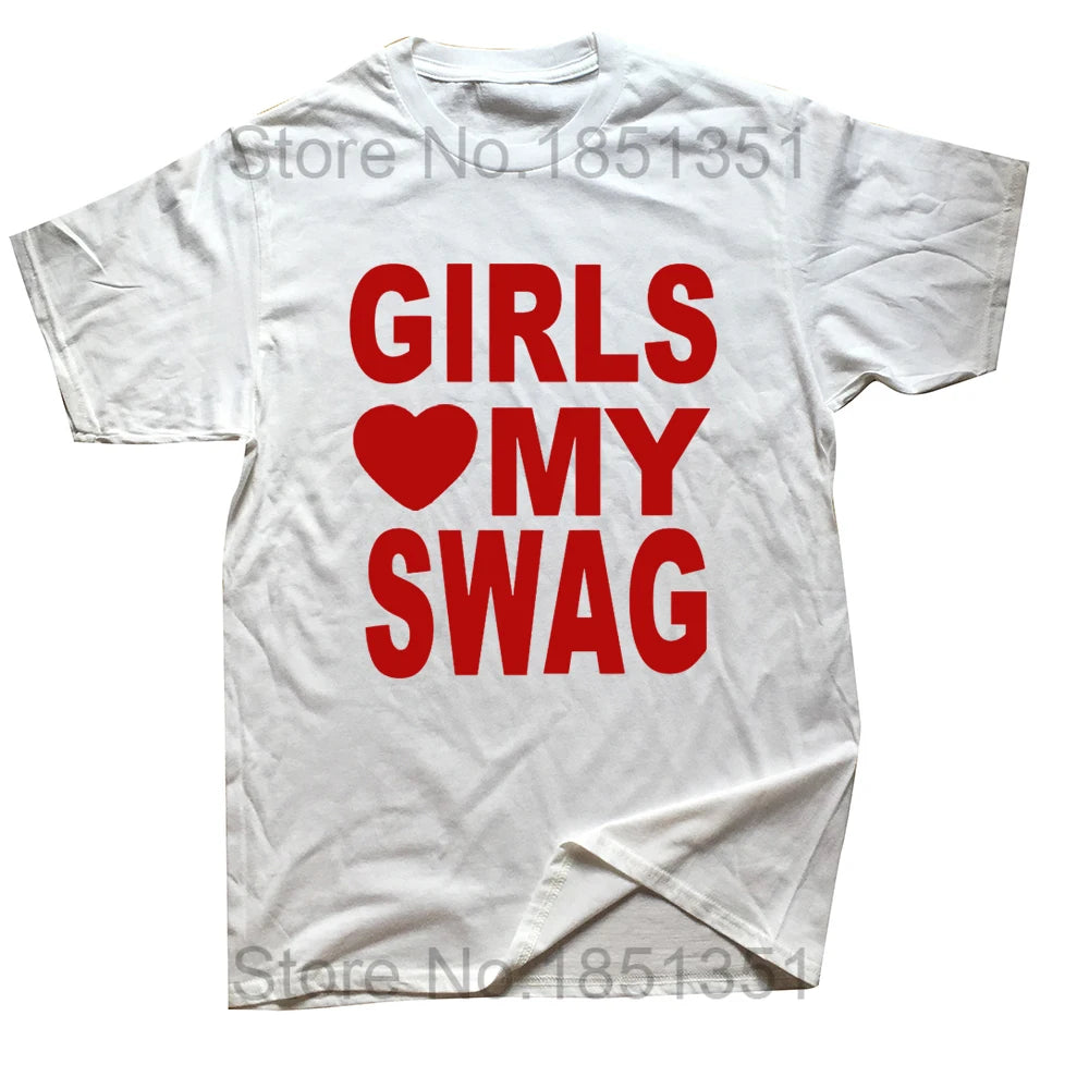 Girls Love My Swag T-shirt by My Store, featuring a stylish graphic design on a comfortable youth T-shirt.