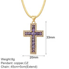 Silver cross necklace from My Store featuring a sleek, minimalist design with a delicate chain and a prominent cross pendant.
