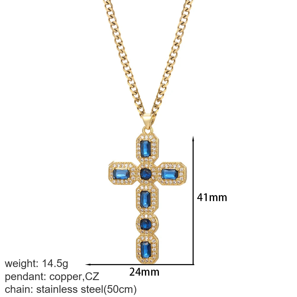 Gold cross necklace from My Store featuring a simple chain and a small cross pendant, stylish and versatile jewelry accessory.