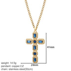 Gold cross necklace from My Store featuring a simple chain and a small cross pendant, stylish and versatile jewelry accessory.