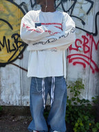Men's USA long sleeve shirt by NOIZSY featuring a comfortable fit and patriotic design, shown in a close-up image.