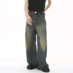 Casual denim pants by My Store, showing relaxed fit and classic blue denim fabric with front pockets and belt loops.