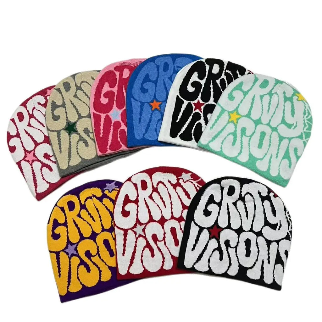 Gray GRVTY Beanie by My Store featuring a snug knit design and a folded brim for cozy winter style.