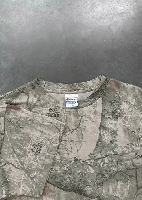 Camo T-shirt from My Store featuring a camouflage print, casual fit, and short sleeves, displayed on a plain background.