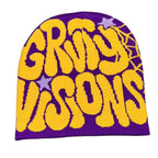 Gray GRVTY Beanie by My Store, close-up of soft knit fabric and folded brim, stylish winter accessory