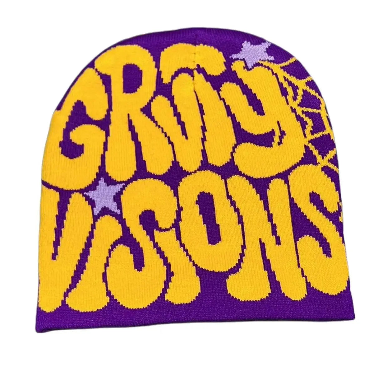 Gray GRVTY Beanie by My Store, close-up of soft knit fabric and folded brim, stylish winter accessory